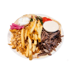 Shawarma Mix Plat Viande Et Poulet Assiette