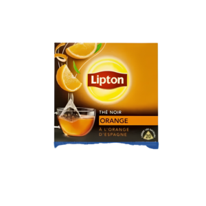 Lipton - Thé Noir Orange à l'Orange d'Espagne - Boîte de 20 Sachets Pyramide